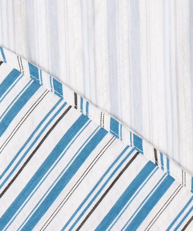 JOSEPH ABBOUD 【1枚で2通りの着こなし】オーガニックコットンリバーシブル 七分袖シャツ アイボリー系1