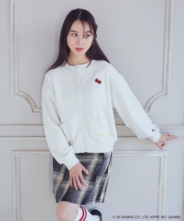 earth music&ecology チャンピオン　ハローキティ×ｅｍａｅ裏毛カーディガン Oatmeal
