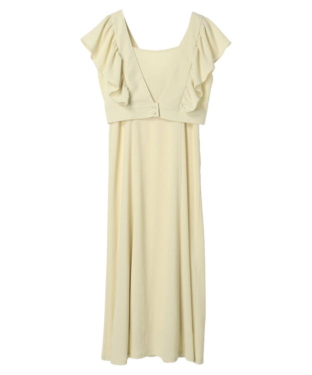 earth music&ecology ＳＥＴ２点　フリルショルダーツーピースワンピース Yellow