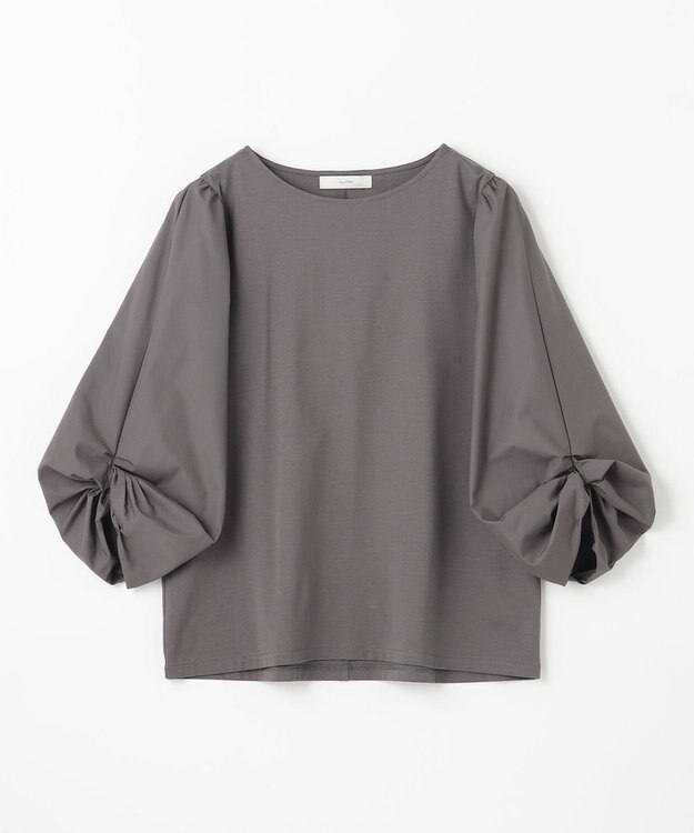 ANY L 【洗濯機可】着映える袖ねじりトップス チャコール