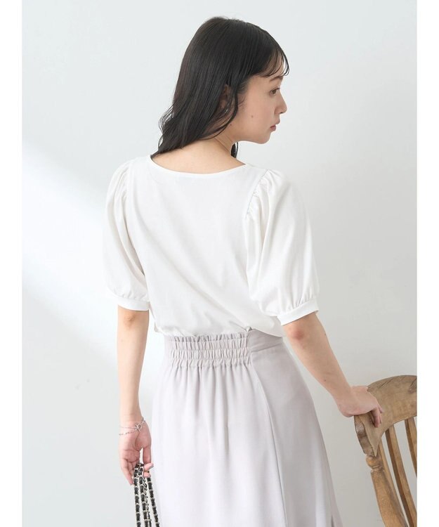 earth music&ecology パフスリーブキラリポイントプルオーバー Ivory