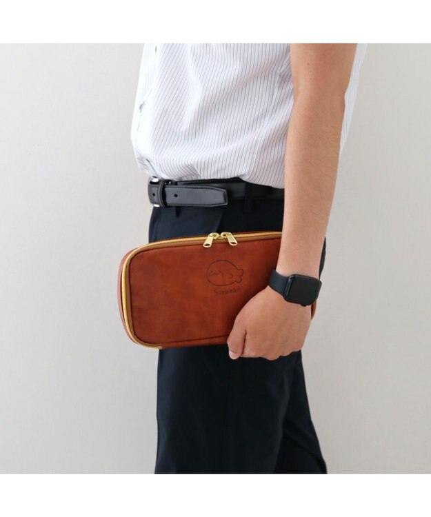 Mother garden しろたん 合皮 ガジェットポーチ 茶系