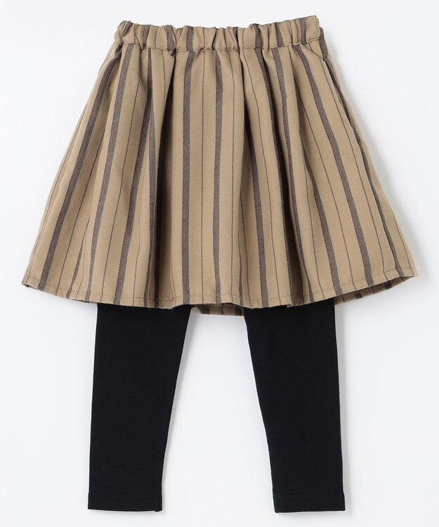 ANY KIDS ストライプスカッツ ベージュ系ストライプ