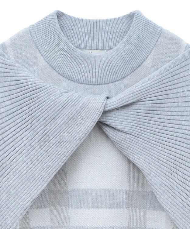 earth music&ecology Ｓｅｔ２点ショートニット＋チェックワンピース Gray