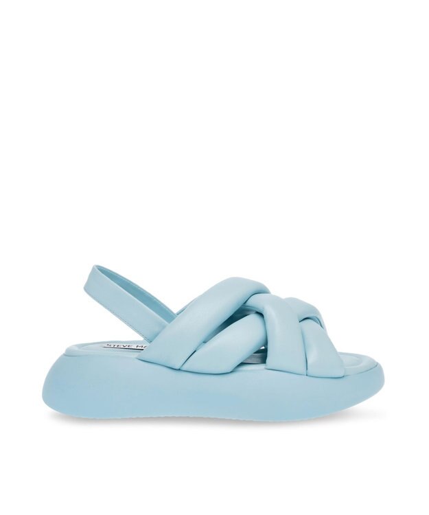 STEVE MADDEN HAZZIE 厚底パフィーストラップサンダル ベイビーブルー