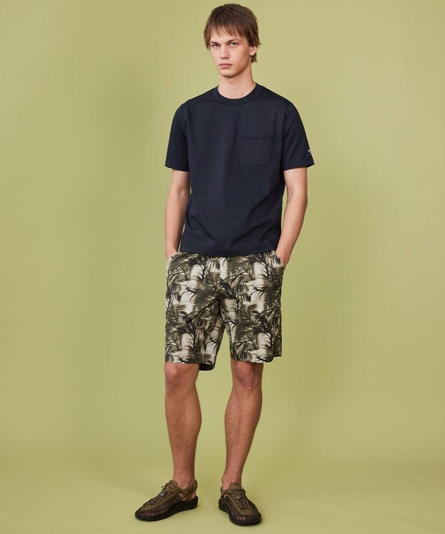 JOSEPH ABBOUD MOUNTAIN 【MADE IN JAPAN/吸水速乾/男女兼用】プレーティング天竺アウトドア Tシャツ ネイビー系