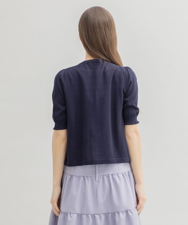 TOCCA 【洗える！】SWAN CREWNECK クルーネック カーディガン ネイビー系