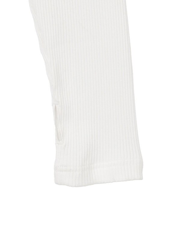 WEGO ワンポイントデザインフィンガーホールリブロンT オフホワイト