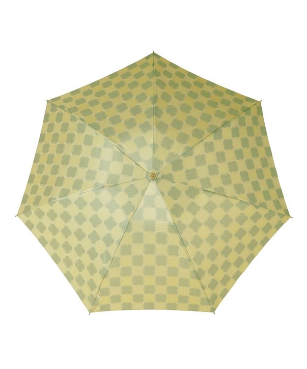 槇田商店 ノルディック ドットコラージュ グリーン 折りたたみ傘 黄緑