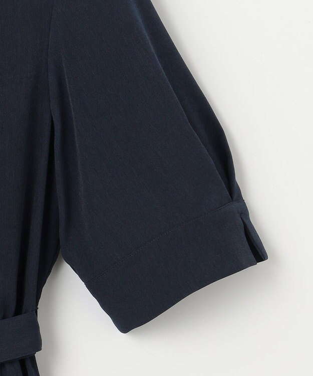 ANY SIS 【洗える】サイドプリーツフレア ワンピース ネイビー