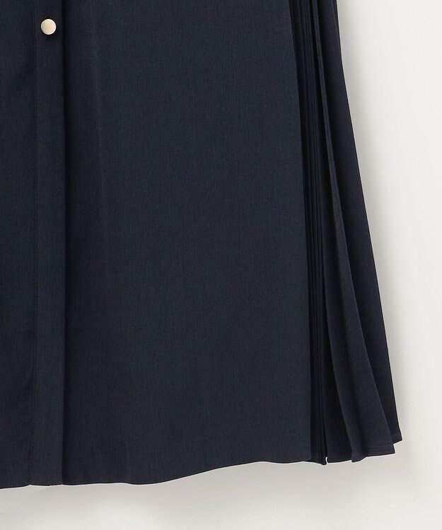 ANY SIS 【洗える】サイドプリーツフレア ワンピース ネイビー