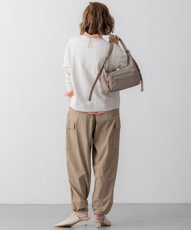 23区 S 【撥水加工/洗える】ナイロン2WAYストレッチ パラシュート パンツ ブラウン系