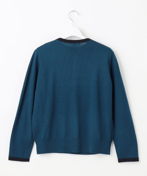 J.PRESS LADIES 【洗える】トリムツイン ニット グリーン系