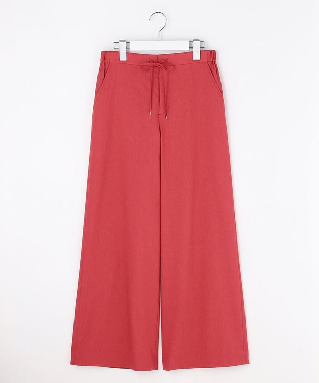 J.PRESS LADIES 【WEB限定】セルロースリネンストレッチ ワイドストレート パンツ 【WEB限定】スカーレット系