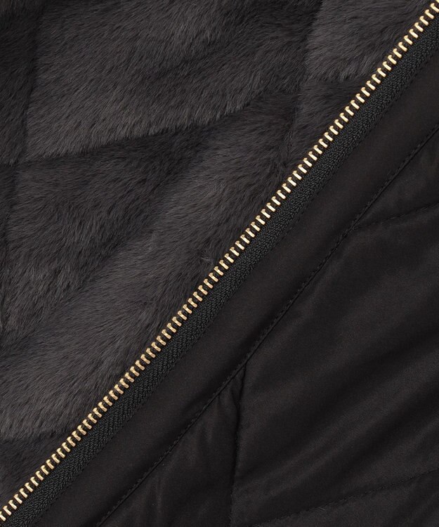 ANY SIS フェイクファーコンビキルティング アウター ブラック