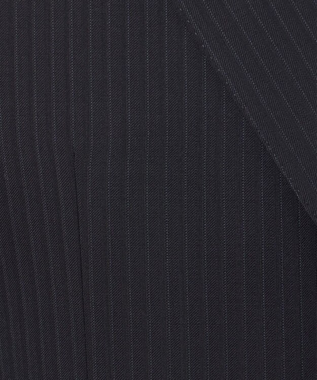 GOTAIRIKU 【オールシーズン対応】ALL SEASON 2WAY STRETCH スーツ ブラック系1(ブラック×細グレーストライプ)