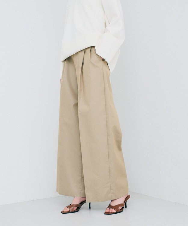 uncrave チノギャバジン ワイドトラウザー ベージュ