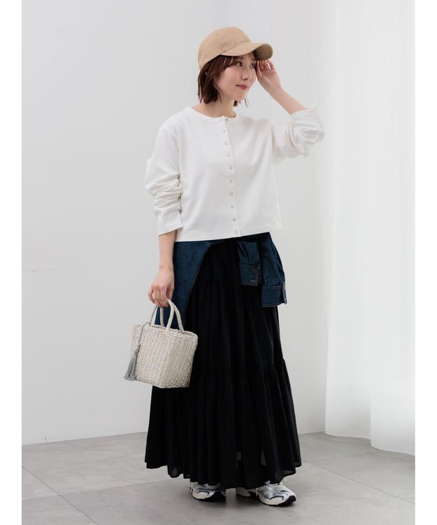 Te chichi カットソークルーネックカーディガン オフホワイト