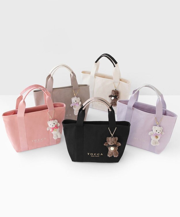 TOCCA 【ぬいぐるみチャーム付き】TOCCA AMICO CANVAS TOTE キャンバストート アイボリー系