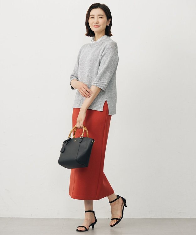 J.PRESS LADIES STARFALL ラメ ニット シルバーグレー系