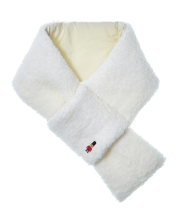 MOONBAT MACKINTOSH PHILOSOPHY 【洗える】バッキンガムベア付きPADDEDボアマフラー ホワイト