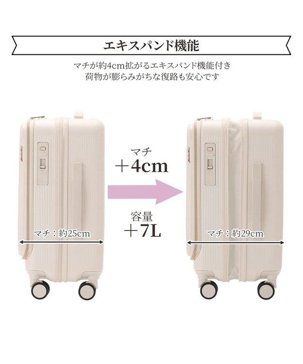 ACE BAGS & LUGGAGE Jewelna Rose エルダートローリー 機内持込 ボトルホルダー付 34~41L 05401 ジュエルナローズ cs オフホワイト