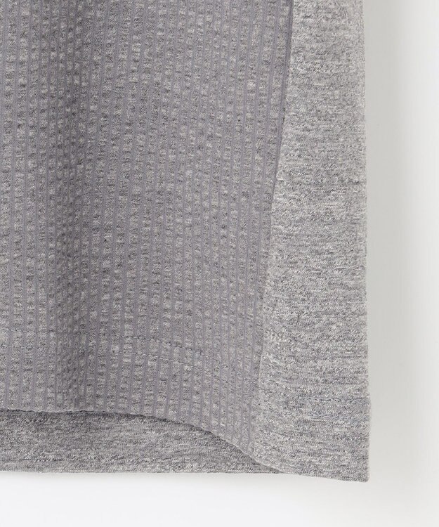 JOSEPH ABBOUD 【オーガニックコットン使用】JOE COTTONサッカーVネック Tシャツ ライトグレー系