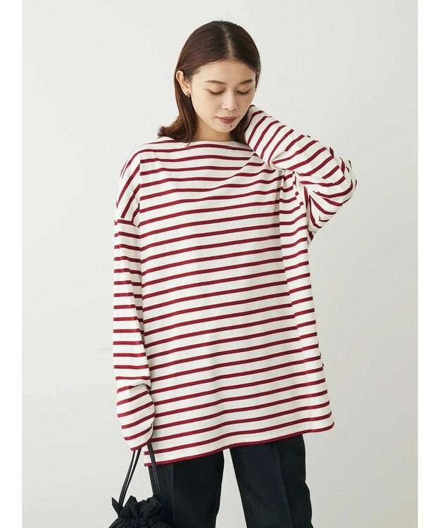 Green Parks ボーダーゆるチュニック Red