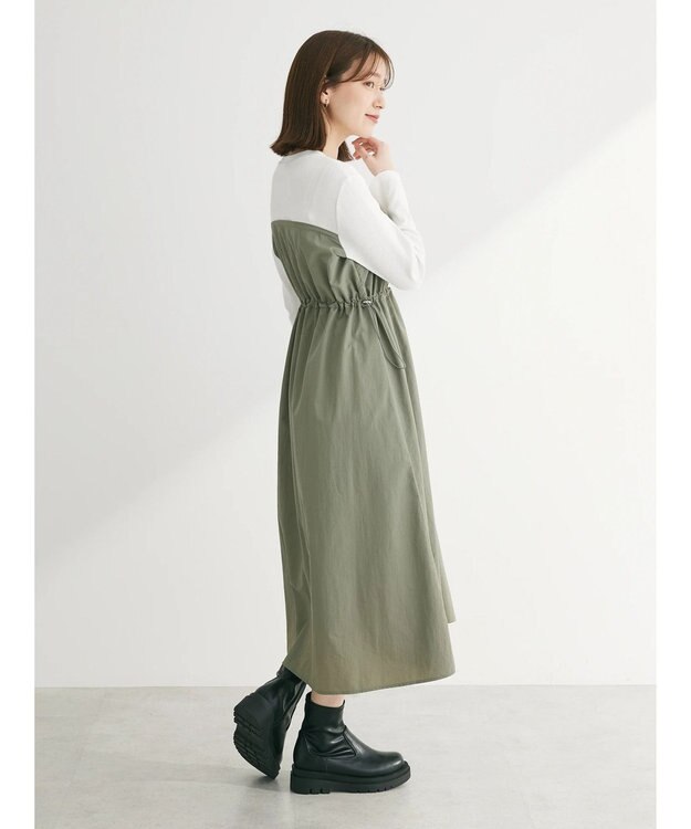 Green Parks ドロストドッキングワンピース Khaki
