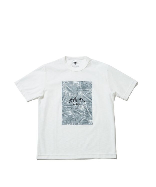 JOSEPH ABBOUD MOUNTAIN 【UNISEX】スラブリーフプリント Tシャツ ホワイト系