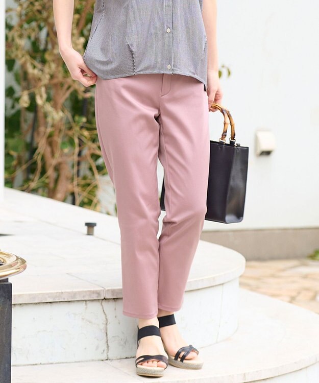 ANY SIS 【撥水】サテンストレッチビューティ パンツ ピンク