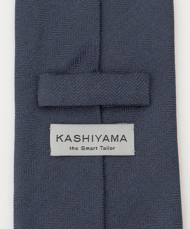 KASHIYAMA KASHIYAMAオリジナル【JAPAN MADE】へリンボンネクタイ ネイビー