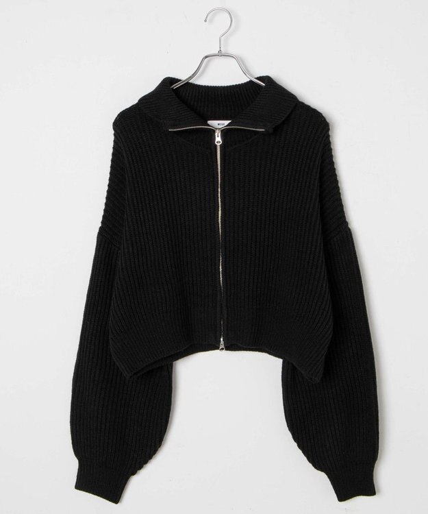 WEGO ダブルジップショートカーデ ブラック