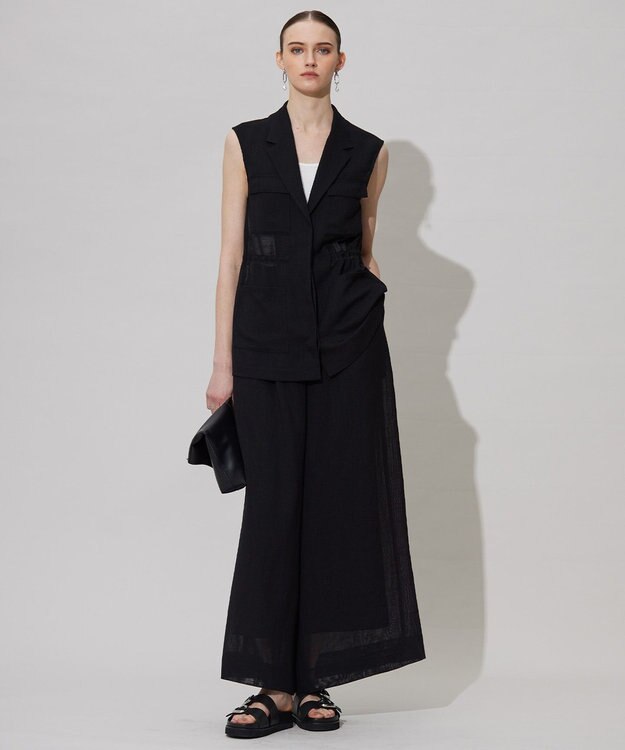 ICB 【一部カラーのみ接触冷感・洗える】UnleashLite タックパンツ ブラックメッシュ系