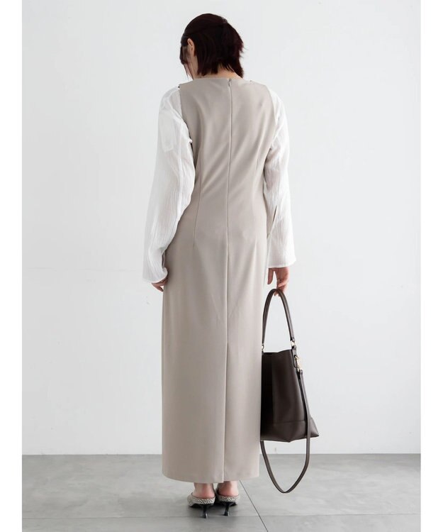 Te chichi ドレープ I ラインワンピース【AOYAMA FASHION ASSOCIATION × Te chichi】 グレー