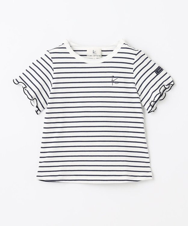 組曲 KIDS 【110-140㎝】半袖ボーダー Tシャツ ネイビー×オフホワイト
