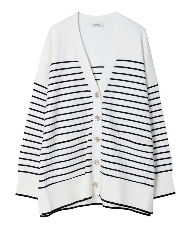 earth music&ecology やわらかタッチＶネックカーディガン Border