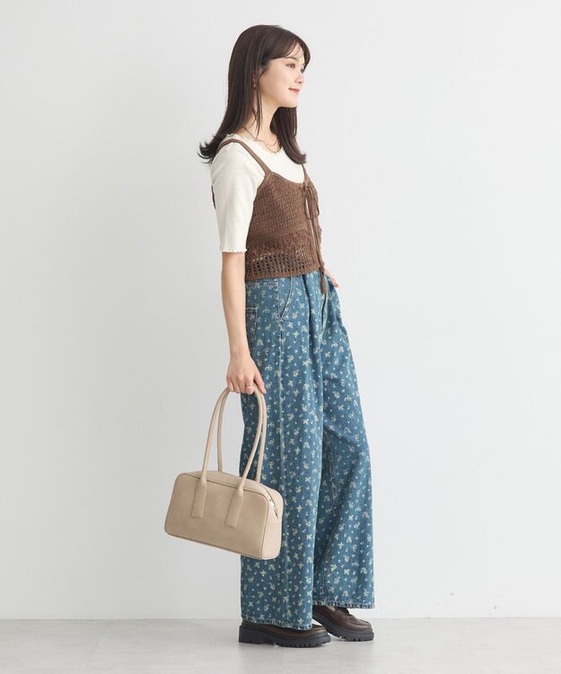 earth music&ecology フリンジニットビスチェ Brown