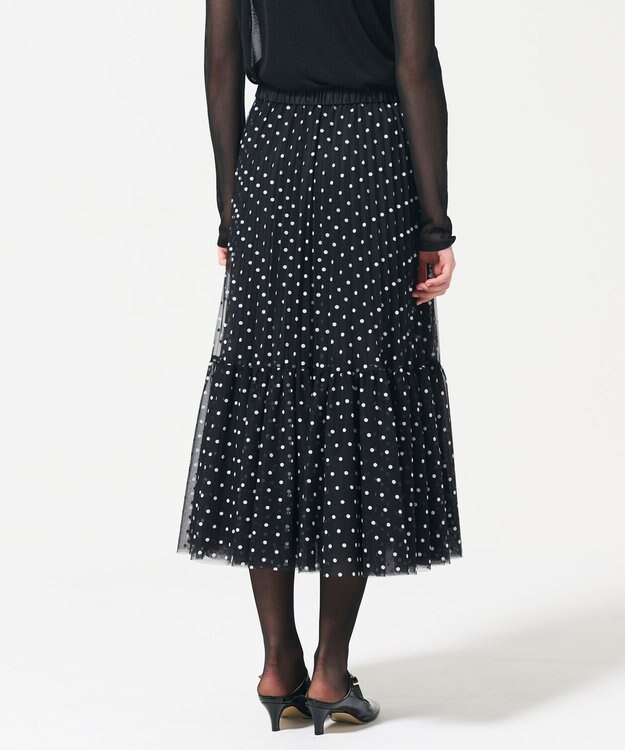 GRACE CONTINENTAL チュールドットスカート ブラック