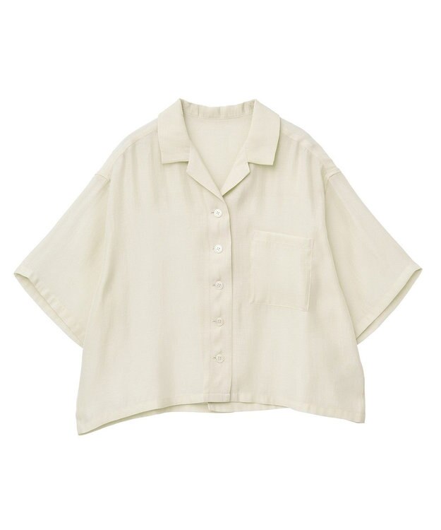 AMERICAN HOLIC 接触冷感シアー開襟半袖シャツ Ivory