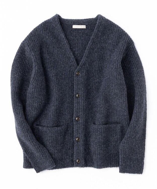 UNFILO MENS 【男女兼用】へアリー ニットカーディガン チャコール