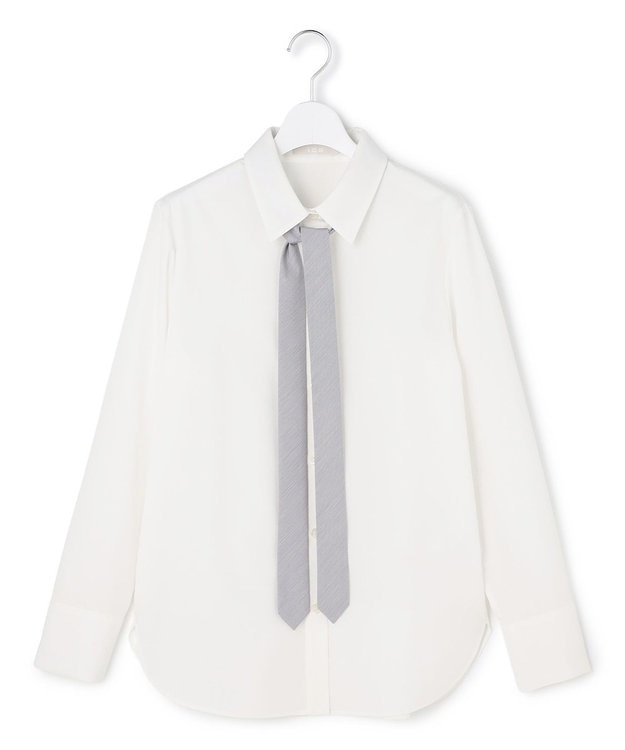 ICB 【先行予約・2WAY】 クリーンブロード タイ付きシャツ オフホワイト