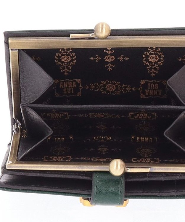 ANNA SUI ロジェ 口金二つ折り財布 グリーン
