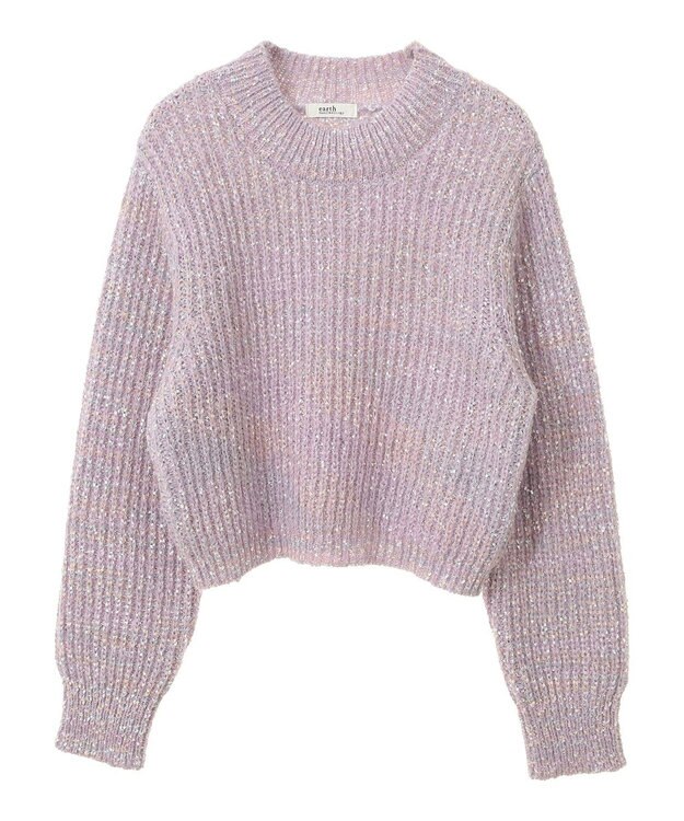 earth music&ecology ブラッシュヤーンニットプルオーバー Lavender