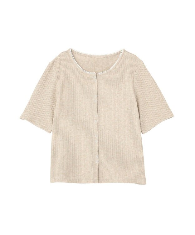 earth music&ecology チェーンリブラメカットソー Beige