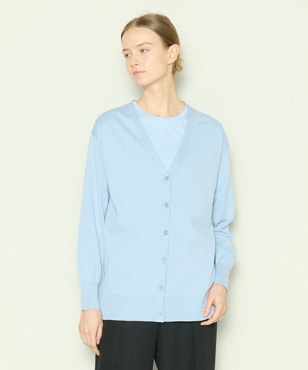 JOSEPH 【洗える】フィールコットン　カーディガン Sky blue
