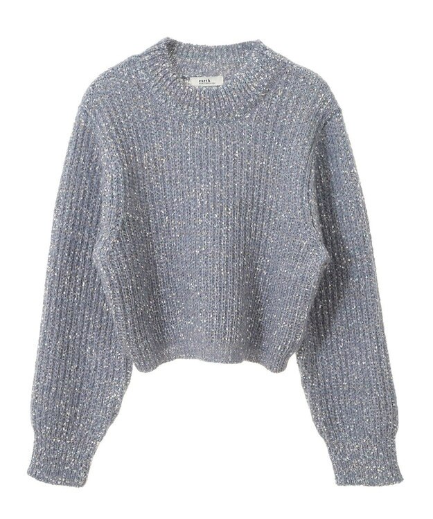 earth music&ecology ブラッシュヤーンニットプルオーバー Blue