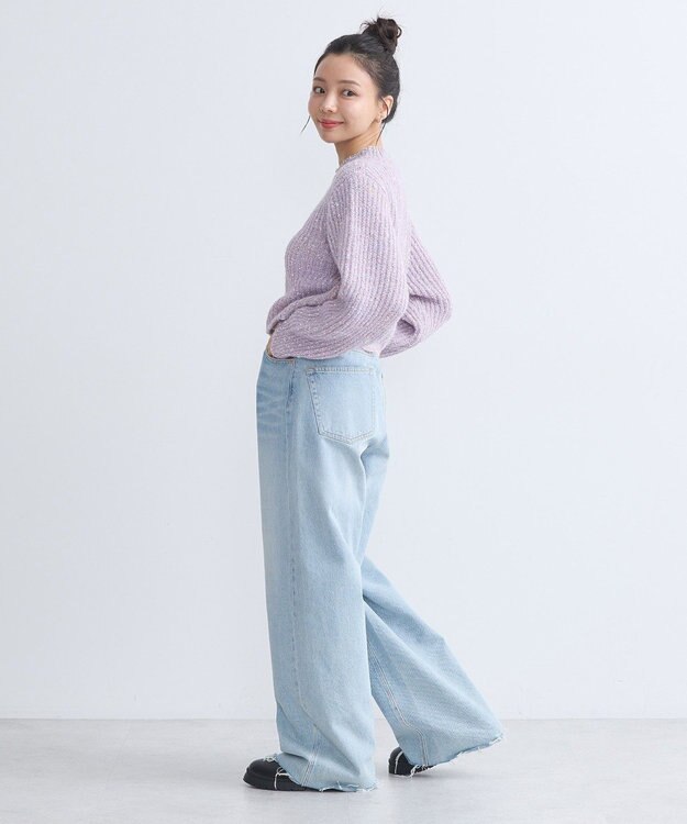 earth music&ecology ブラッシュヤーンニットプルオーバー Lavender