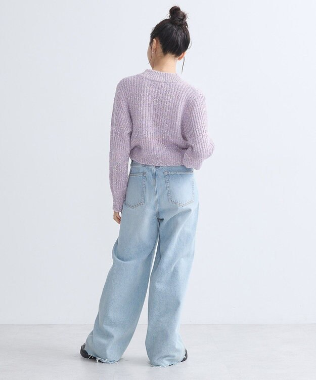 earth music&ecology ブラッシュヤーンニットプルオーバー Lavender