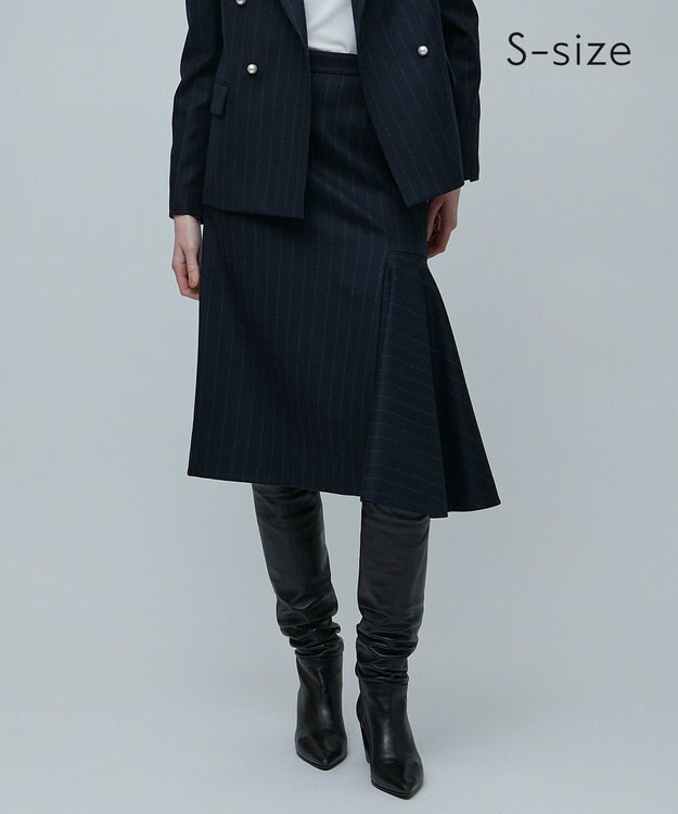 BEIGE， 【S-size】MARCEAU / ストライプスカート Navy × White Line